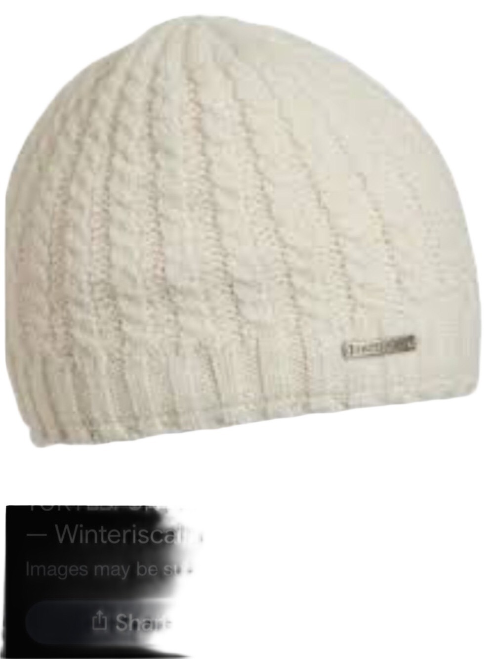 Turtle Fur off White Cable Knit Beanie Winter Hat Cozy Classic